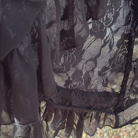 Cynthia Rowley Black Ruffle Robe Intimates - Picture 5 of 5